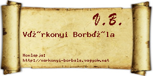 Várkonyi Borbála névjegykártya